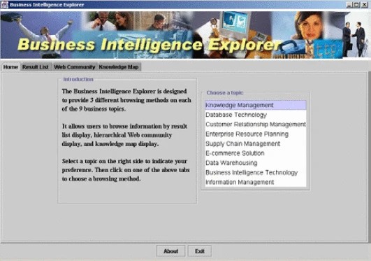 Graphic: User interface of Business Intelligence Explorer