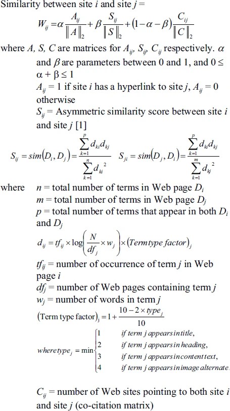 Graphic: Formulae used in co-occurrence analysis