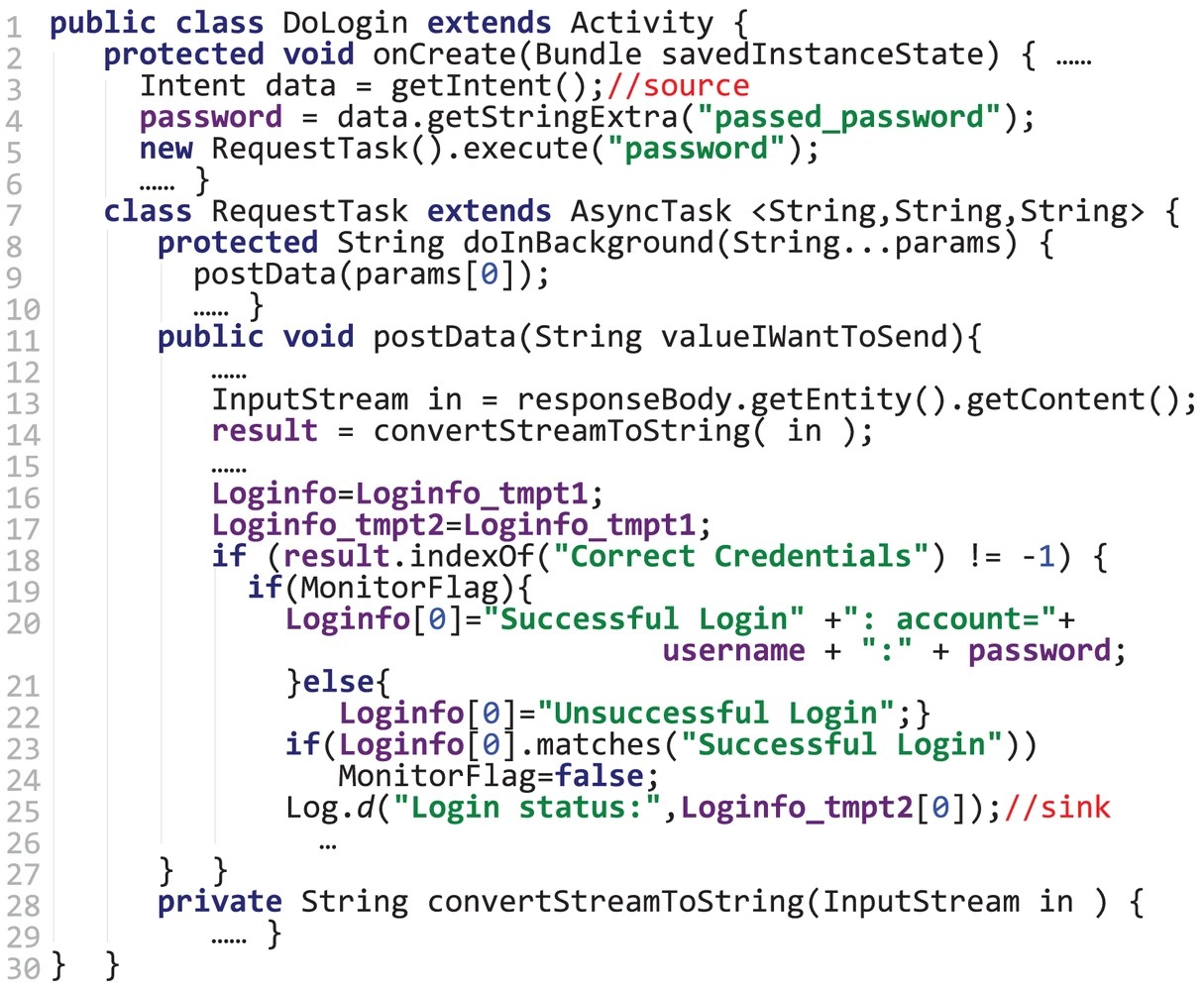 Graphic: Code snippet of InsecureBankv2
