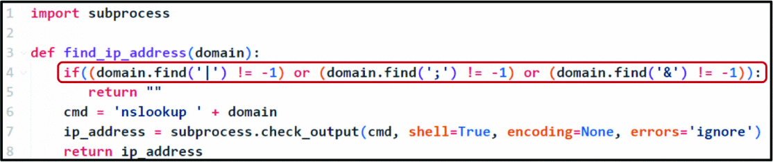 Graphic: Secure code example of G7 for Task 3.